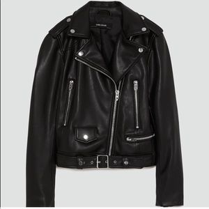 Zara leather biker jacket